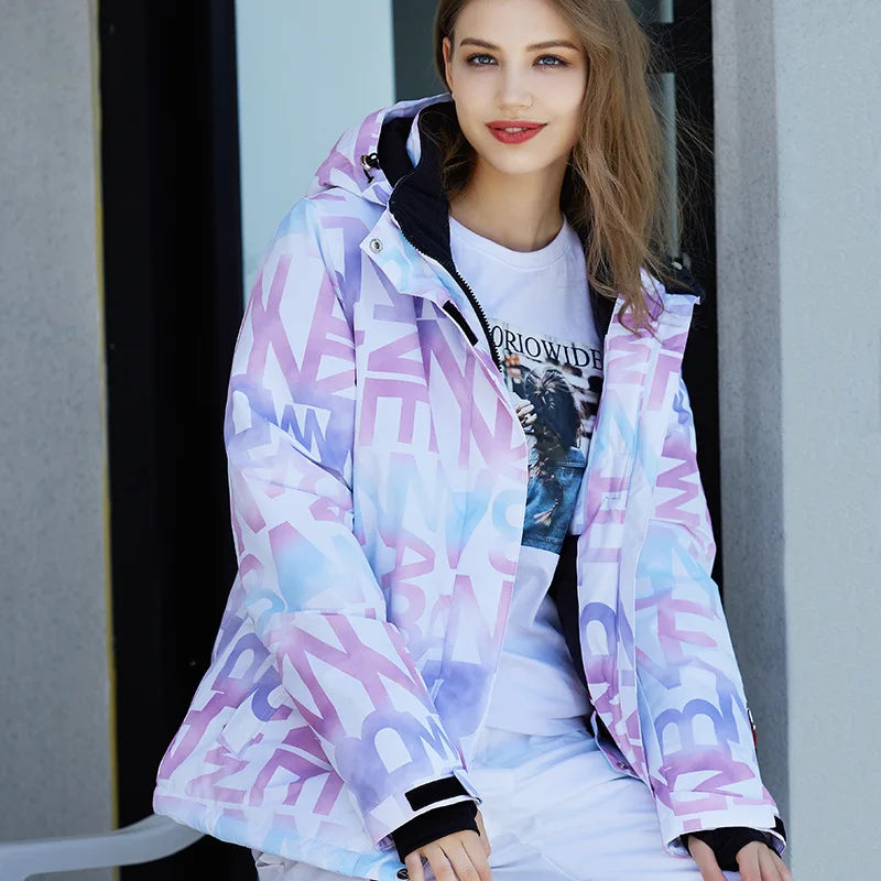 Stylish Women's Ski Suit - Aurora-Purple/Black-XS-State of Style