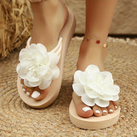 Stylish women's slippers with floral detail for summer - FlowerStep-Beige-3-State of Style