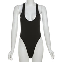 Stylish women's swimsuit with a deep round neckline & body-hugging cut – Noa-L-State of Style
