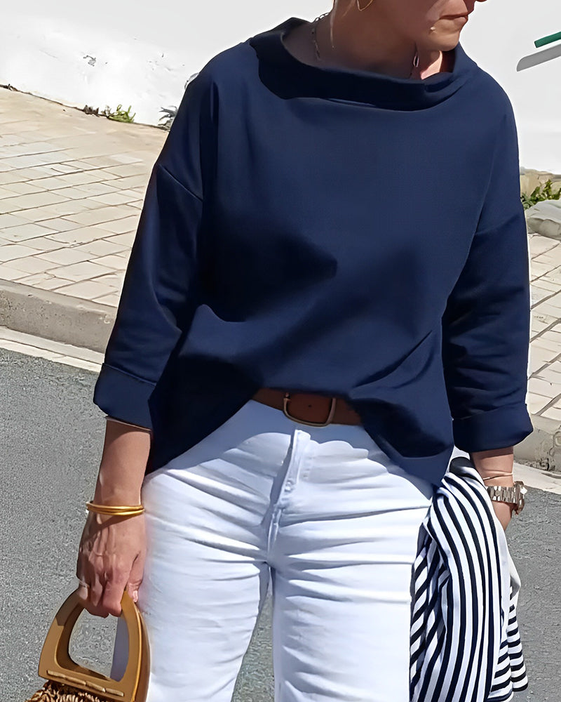 Stylish Women's Top - Livia-Navy Blue-S-State of Style