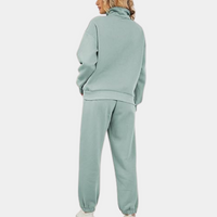 Stylish women's tracksuit with a pullover and zip - Rihanna-Pink-S-State of Style