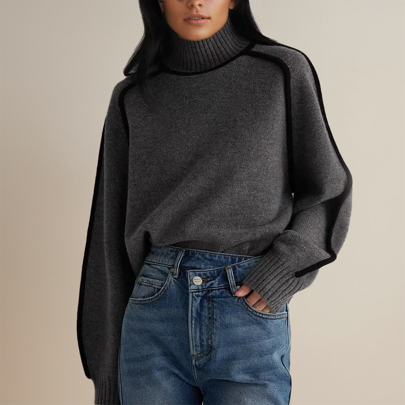Stylish Women's Turtleneck - Clara-Grey-S-State of Style