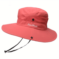 Stylish women's UV protection sun hat with a wide brim – Livia-Pure bright red-State of Style