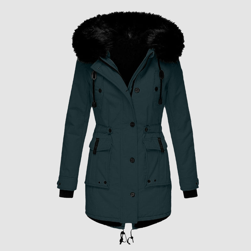 Stylish Women's Winter Coat - Elise-Mustard Yellow-S-State of Style