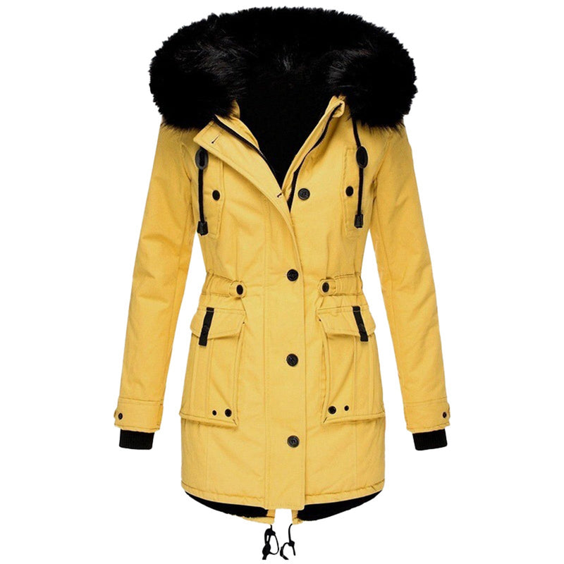 Stylish Women's Winter Coat - Elise-Yellow-S-State of Style