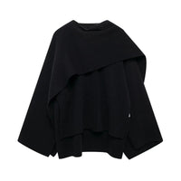 Stylish Women's Winter Poncho – Ella-Dark Blue-S-State of Style