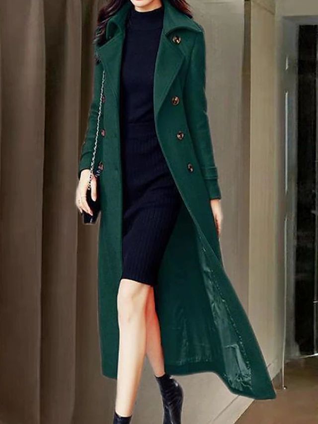 Stylish Wool Ladies' Coat - Elora-Green-S-State of Style