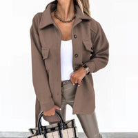 Stylish Wool-Look Jacket for Women - Sophie-Brown-S-State of Style