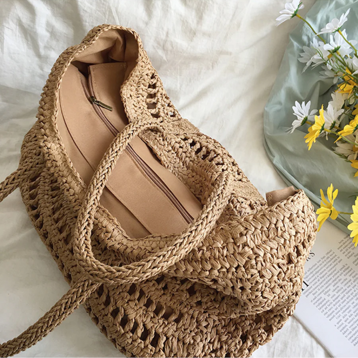 Stylish Woven Handbag for Women - BreezeTote-Brown-State of Style