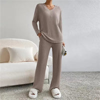 Stylish Yara 2-Piece Lounge Set | Comfort & Style Outfit-Khaki-S-State of Style