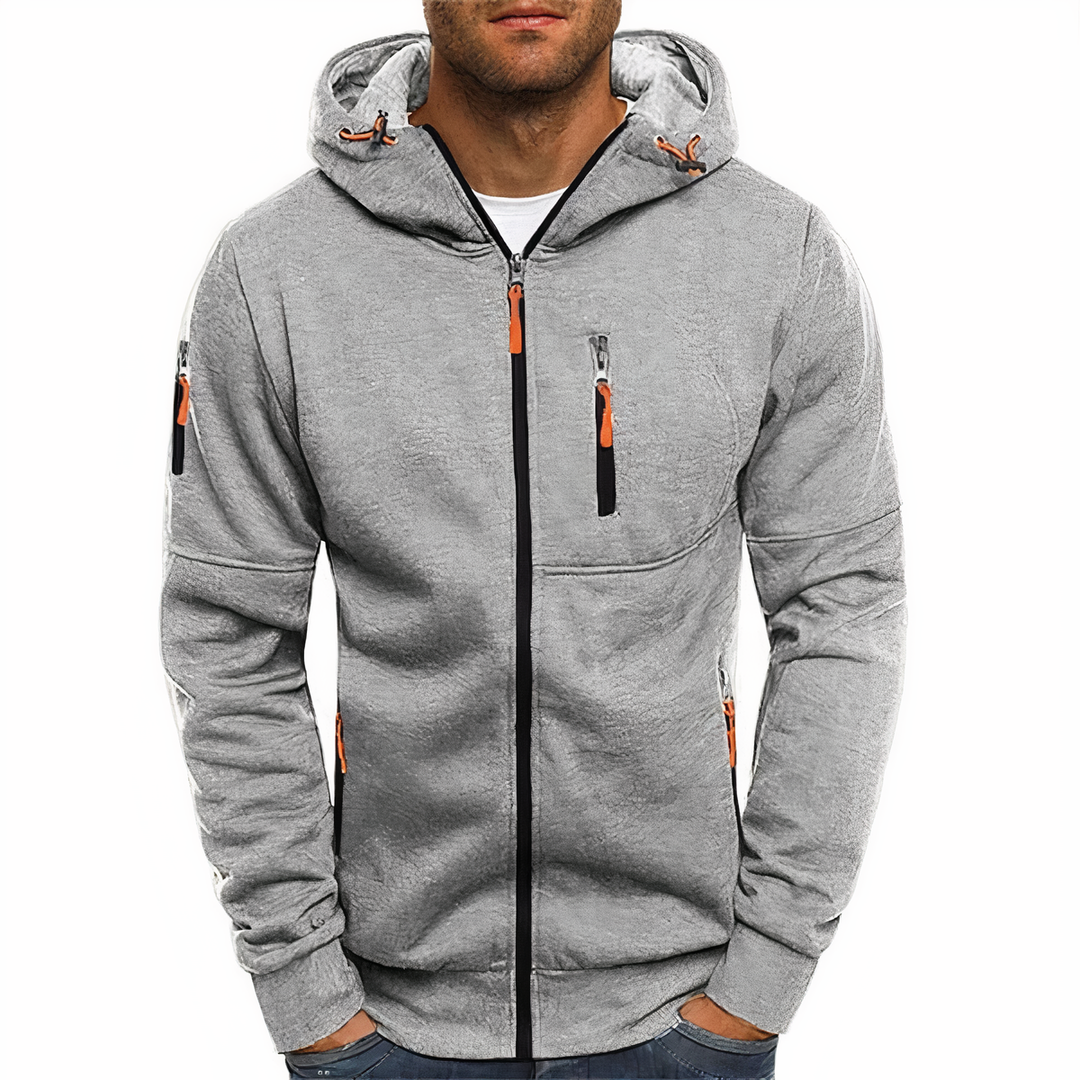 Stylish Zip-Up Hoodie - Markus-Light Blue-S-State of Style