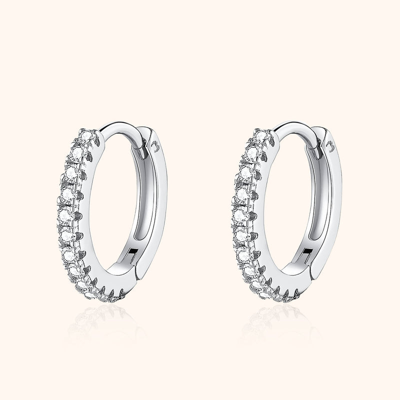 Stylish Zirconia Hoops - Aurina-Silver-State of Style