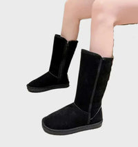 Suede Sheepskin Women's Boots - Sofia-Black-5-State of Style