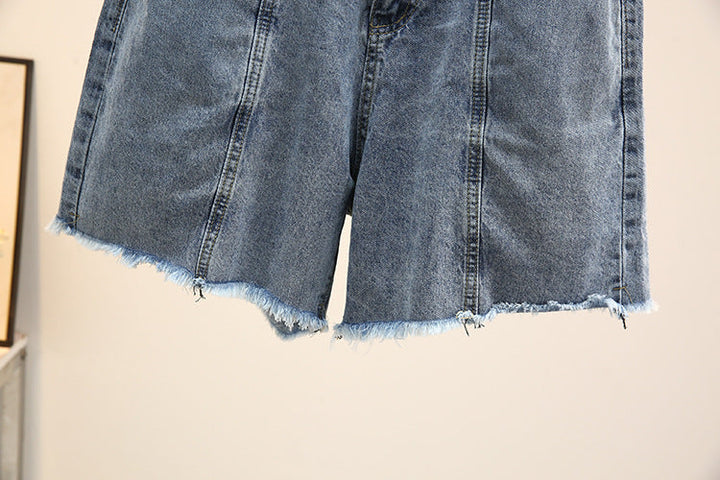 Summer Breeze Plus-Size Denim Shorts-Blue-2XL-State of Style