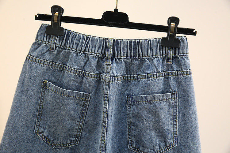 Summer Breeze Plus-Size Denim Shorts-Blue-2XL-State of Style