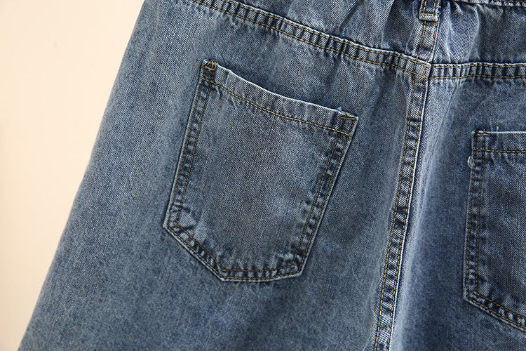 Summer Breeze Plus-Size Denim Shorts-Blue-2XL-State of Style