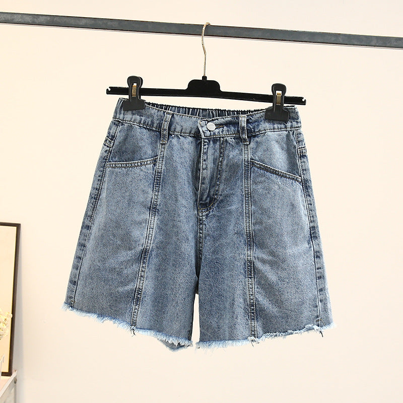 Summer Breeze Plus-Size Denim Shorts-Blue-2XL-State of Style