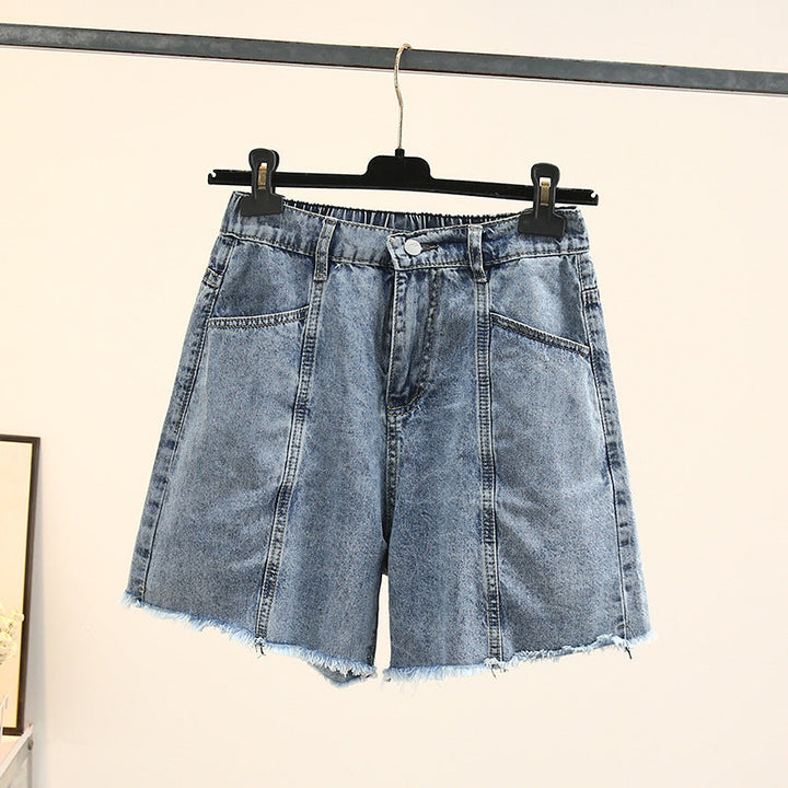 Summer Breeze Plus-Size Denim Shorts-Blue-2XL-State of Style