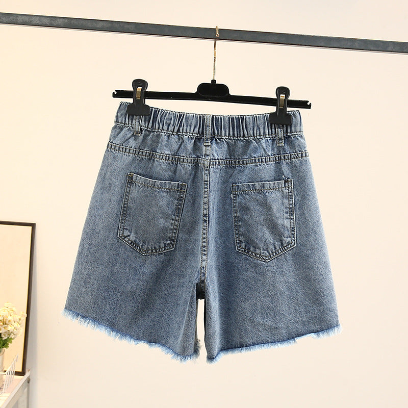 Summer Breeze Plus-Size Denim Shorts-Blue-2XL-State of Style