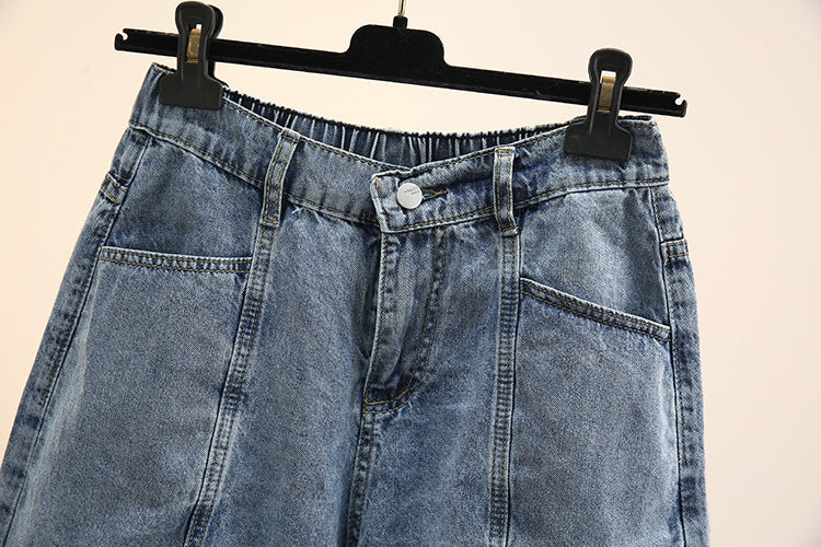 Summer Breeze Plus-Size Denim Shorts-Blue-2XL-State of Style