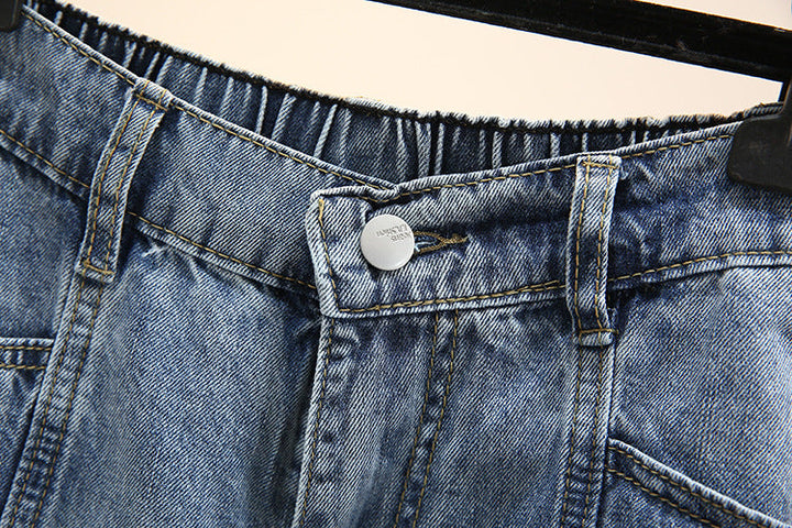 Summer Breeze Plus-Size Denim Shorts-Blue-2XL-State of Style