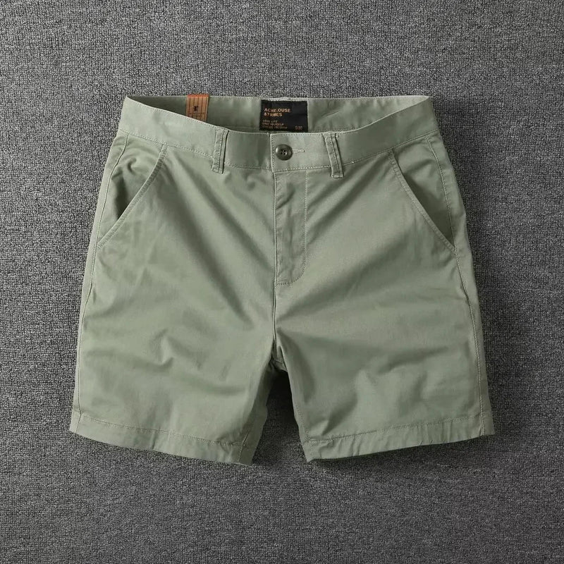 Summer chino shorts with a comfort fit – Matteo-Green-28-State of Style