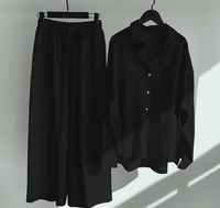 Summer Linen Set | Primavera Bella Casual Outfit-Black-S-State of Style