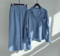 Summer Linen Set | Primavera Bella Casual Outfit-Blue-S-State of Style