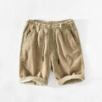 Summer men's cotton shorts with drawstring – Leon-Beige-S-State of Style
