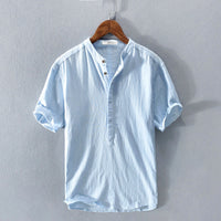 Summer shirt for men made from breathable fabric – Elias-Sky blue-S-State of Style