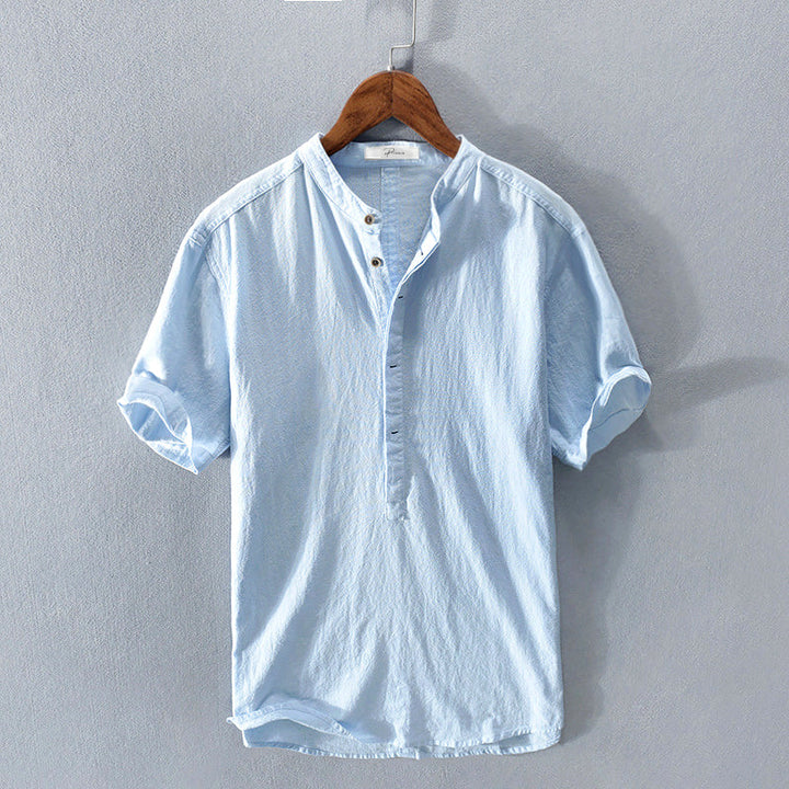 Summer shirt for men made from breathable fabric – Elias-Sky blue-S-State of Style