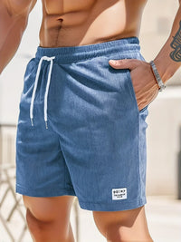 Summer shorts with stripes for men – Tarek-Dark cyan-S-State of Style