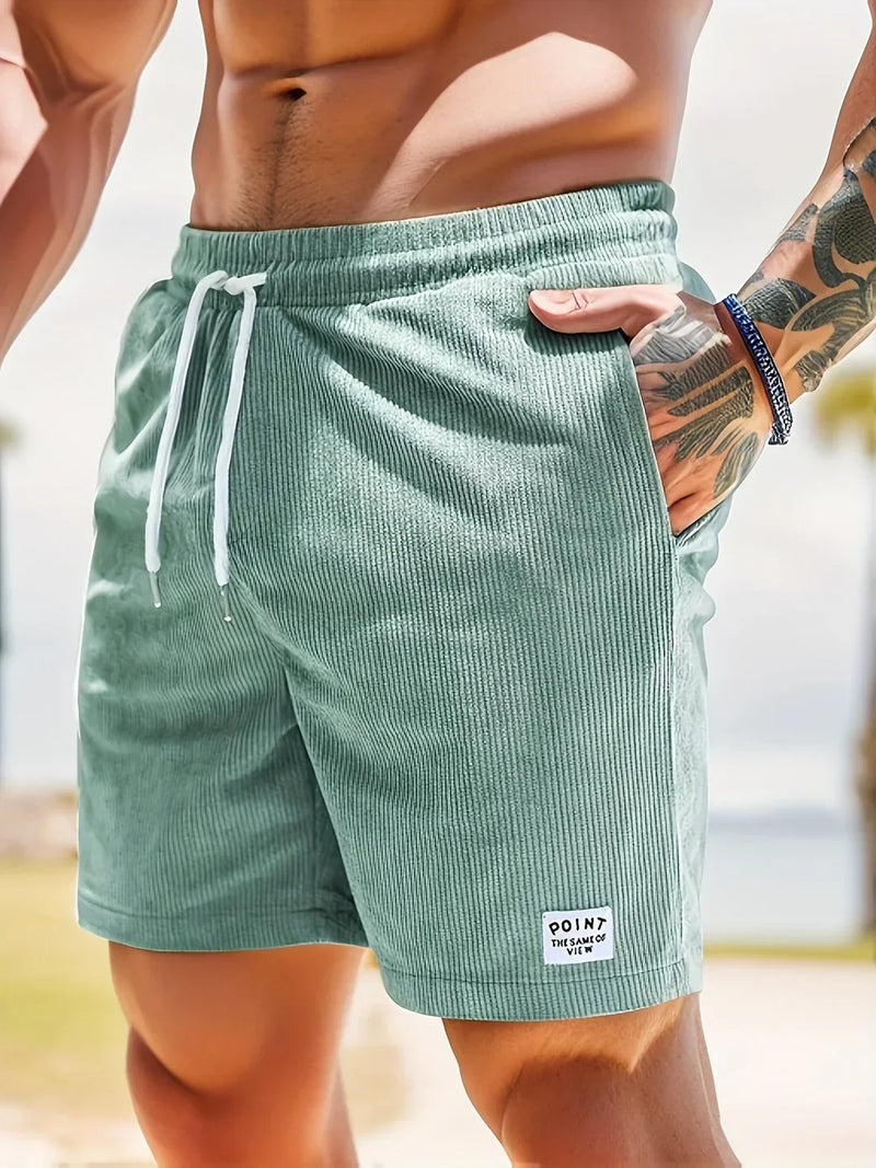 Summer shorts with stripes for men – Tarek-Light green-S-State of Style