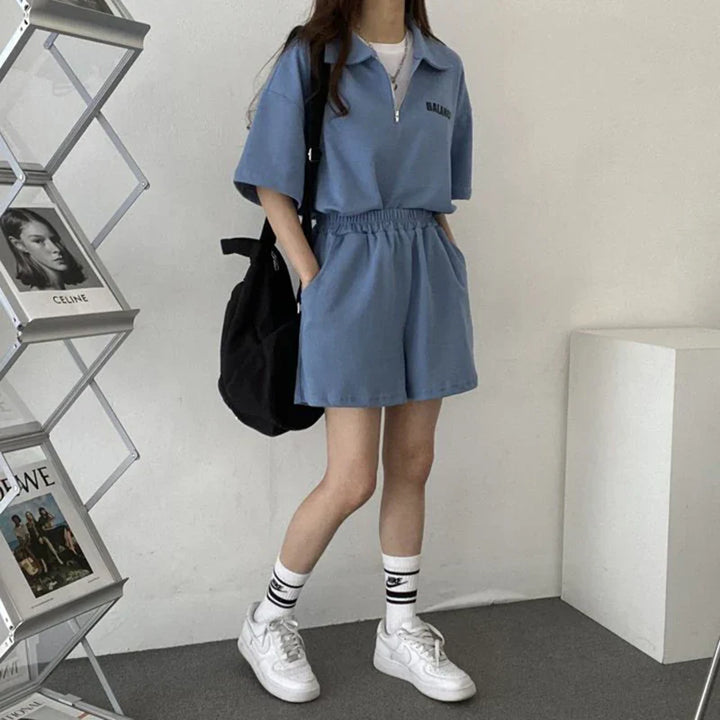 Summer two-piece for women - Yuna-Blue-S-State of Style