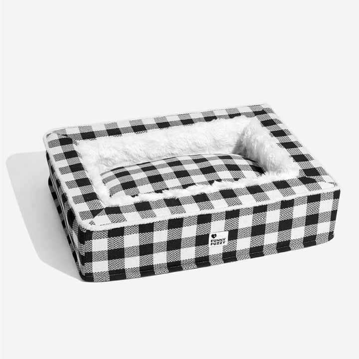 Super soft Checked Dog Bed - Scottish Snuggle Bed-Red-M-State of Style