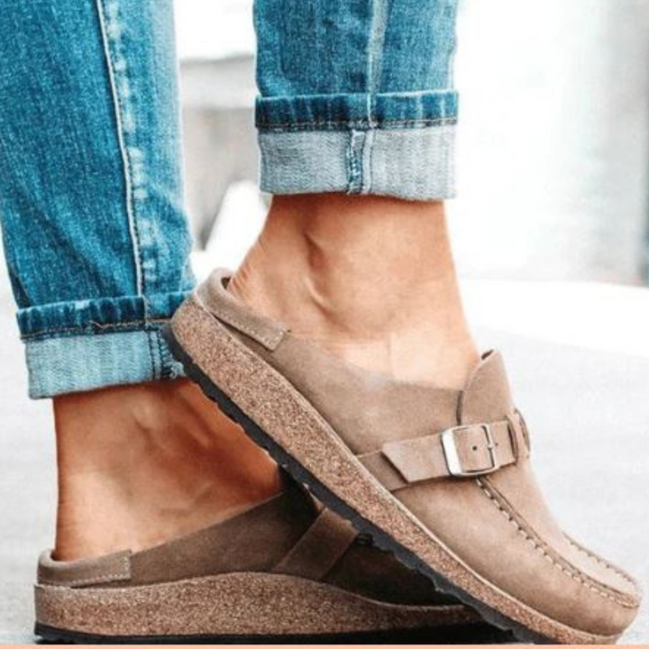 Sustainable comfort clogs in a retro style – Noelia-Light brown-3-State of Style