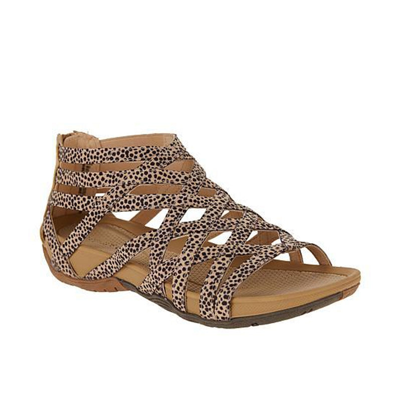 Sweat-absorbing comfort sandals for women – Lorena-Dark leopard print-3-State of Style