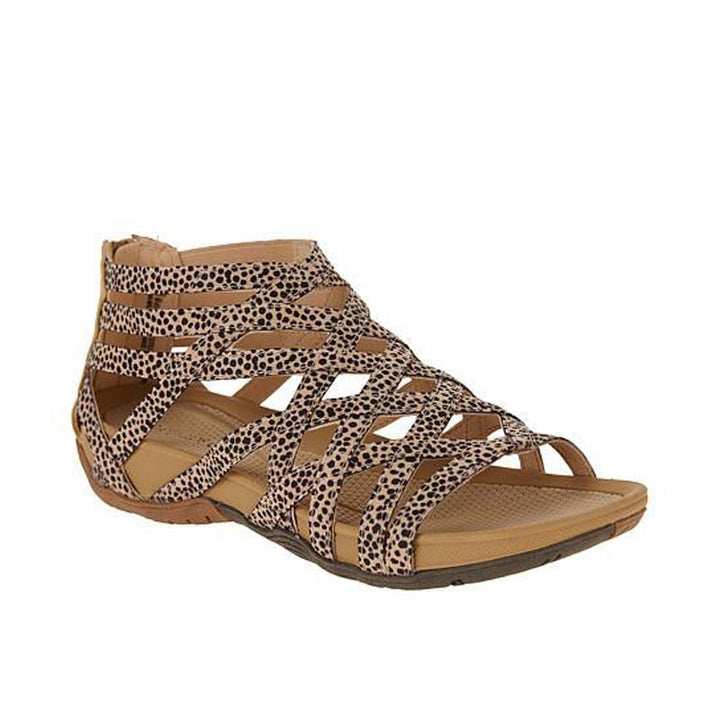Sweat-absorbing comfort sandals for women – Lorena-Dark leopard print-3-State of Style