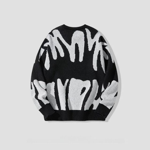 Sweater with Bold Abstract Pattern - Tobias-Grey-XS-State of Style