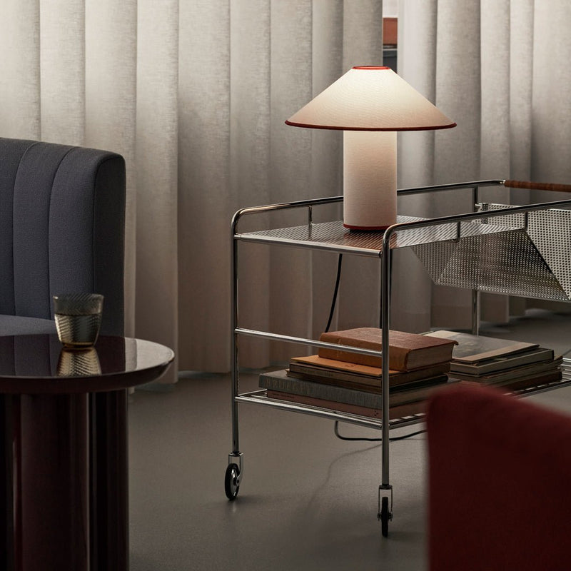 Table lamp with fabric shade – Lunara-Red+White-State of Style