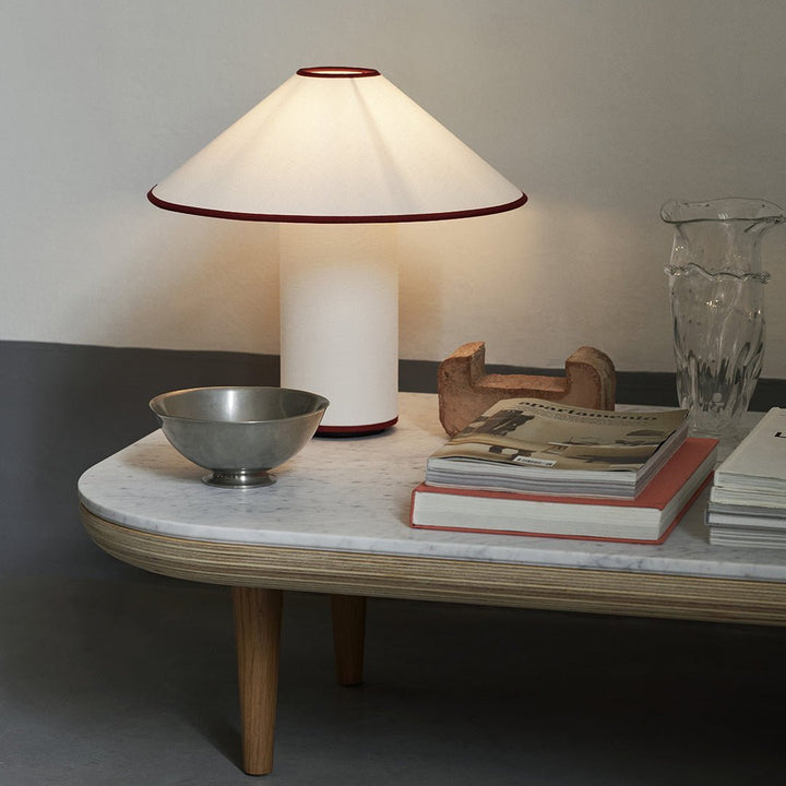 Table lamp with fabric shade – Lunara-Red+White-State of Style