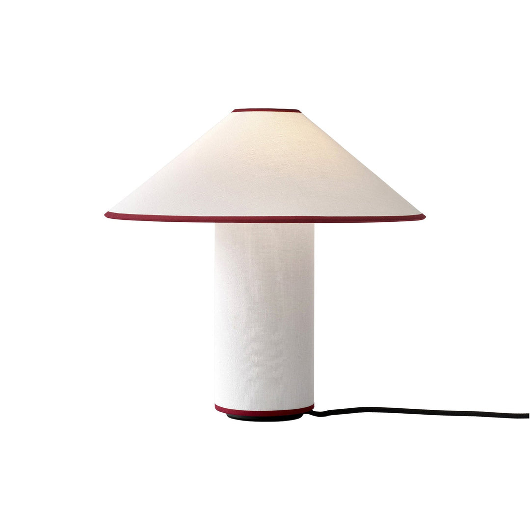 Table lamp with fabric shade – Lunara-Red+White-State of Style