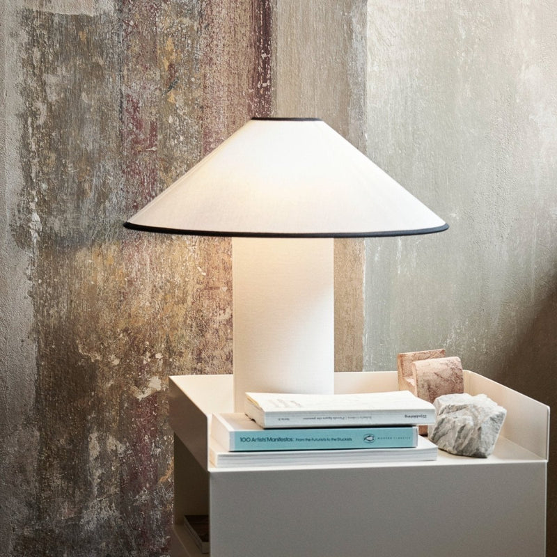 Table lamp with fabric shade – Lunara-Red+White-State of Style