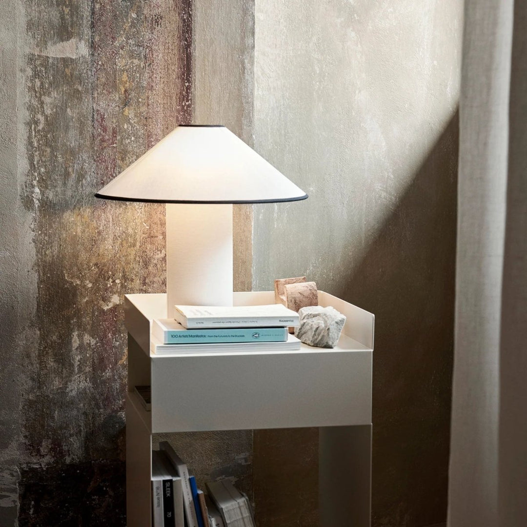 Table lamp with fabric shade – Lunara-Red+White-State of Style