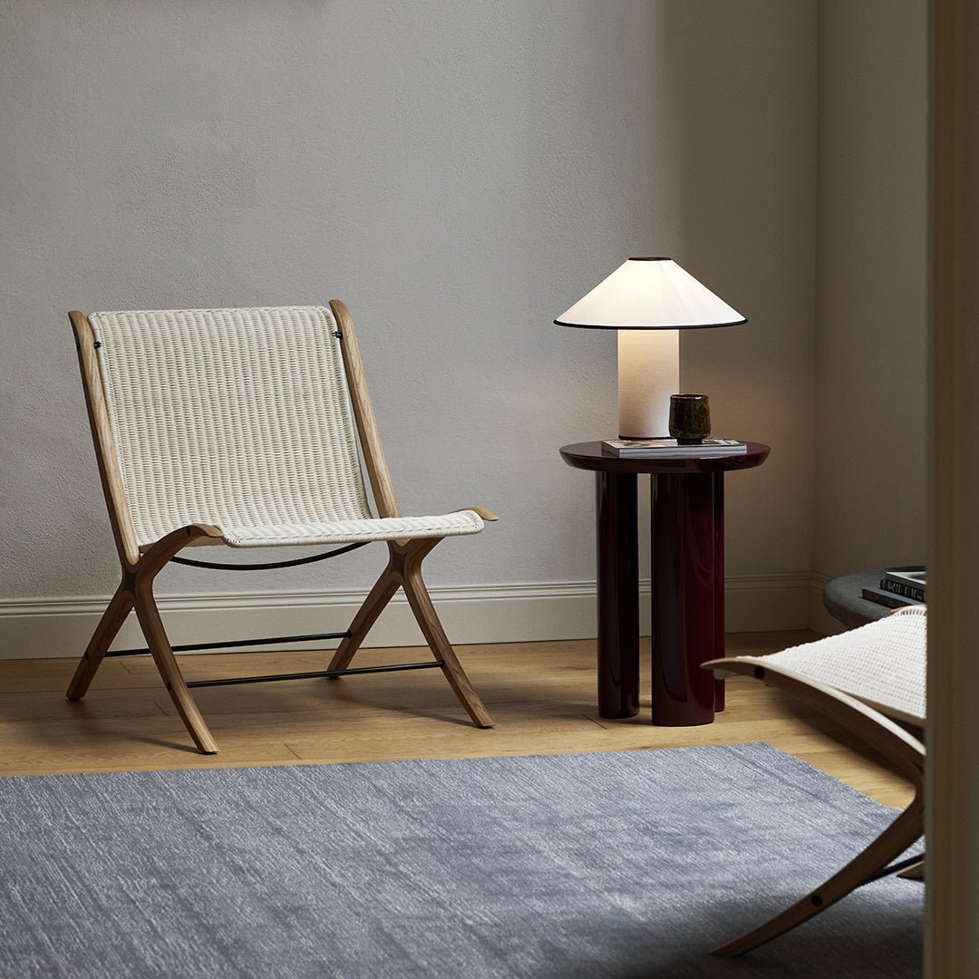 Table lamp with fabric shade – Lunara-Red+White-State of Style