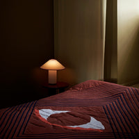 Table lamp with fabric shade – Lunara-Red+White-State of Style