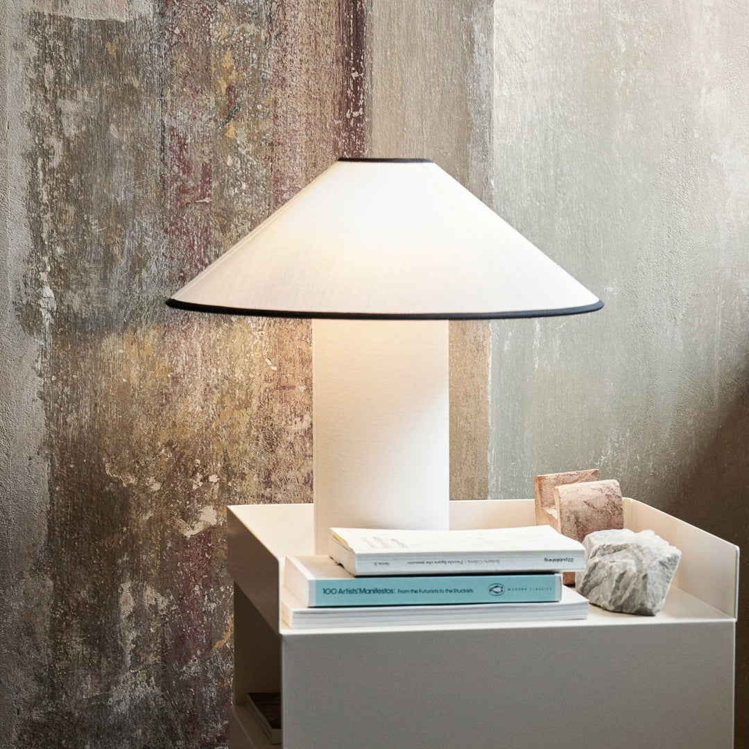 Table lamp with fabric shade – Lunara-Red+White-State of Style