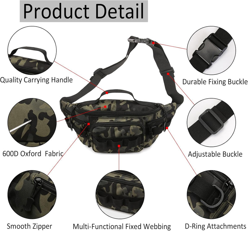 Tactical Waist Pack with Molle System and Multi-Pockets