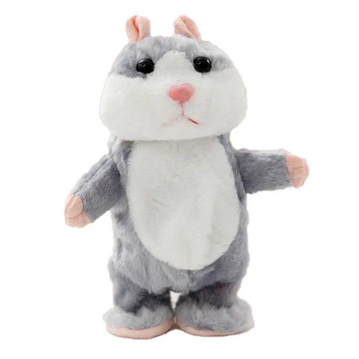 Talking and Walking Plush Toy - MagicTalk-Hamster - Gray-State of Style