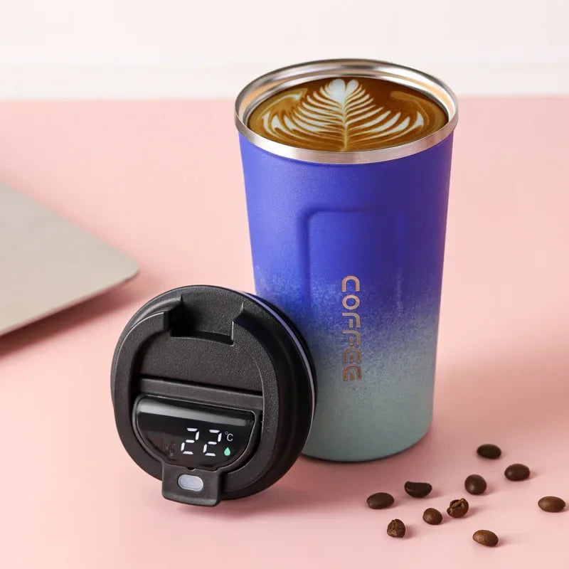 TempMate Smart Stainless Steel Thermos Mug with Temperature Display-380ML-Blue-Green-State of Style